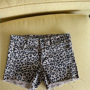 DL1961 Animal Print Jean Shorts